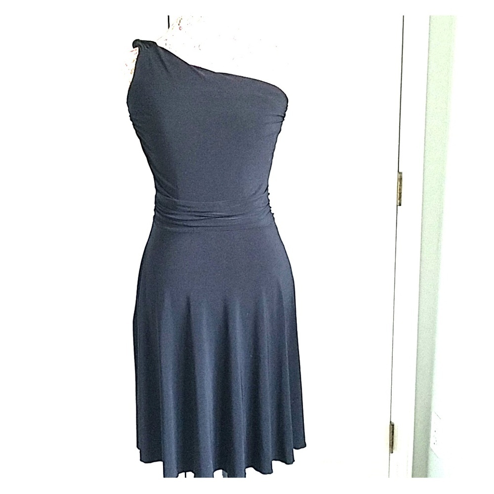 Marianne Black One shoulder Mini Dress Sz XS
